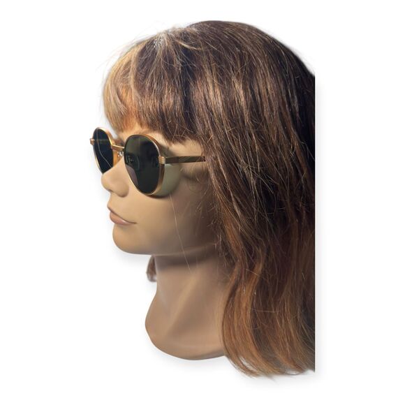 Zenni Retro Full-Frame‎ Round Fashion Eyeglasses Gold Gray main image 3